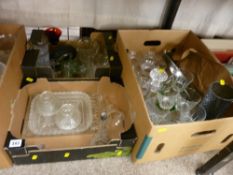Three boxes of quality and mixed glassware