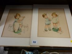 Two mounted Mabel Lucie Attwell prints