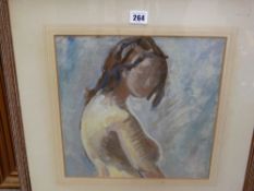 Oil on board - abstract nude, Rowley Gallery label verso
