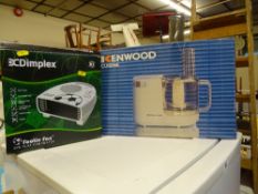 Kenwood Cuisine food processor and a small Dimplex fan heater E/T