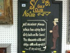 Humorous reproduction St Andrew's Golf Club notice