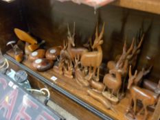 Large parcel of treen ornaments etc