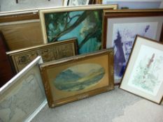 Good parcel of frames, maps and paintings