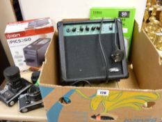 Vintage Zenit-E camera, Praktica Super TL camera, lenses, photography printer and paper and a