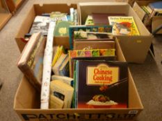 Three boxes of mixed books including vintage Penguin etc