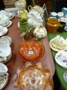 Carnival glassware, Sylvac items, novelty teaware etc