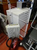 Swann Dirtmaster Trio 1600w cylinder vacuum cleaner, metal framed airer and a Delonghi HM3K electric