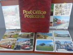 Three album collection of vintage and reproduction postcards and Royal Mail postcards - trams,