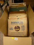 Box of vintage vinyl records