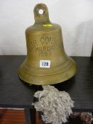 Brass ship's bell engraved 'Welsh Consort, Milford, 1962'