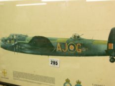 Print of 'Lancaster I, Battle of Britain' commemorating Battle of Britain memorial flight 1980,