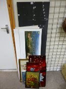 Large parcel of paintings, prints, plaques, tapestries etc