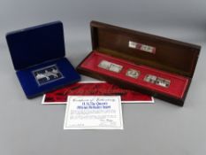 STERLING SILVER COMMEMORATIVE INGOTS - a cased set of three, 1977 The Royal Standards