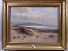DANIEL SHERRIN oil on canvas - North Wales dunes and estuary scene, possibly Conwy, signed in full