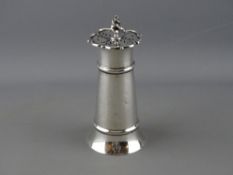 A SILVER PEPPER POT, Birmingham 1907 by Williams Birmingham Ltd, 4.1 troy ozs, 14 cms high