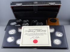 A PETER SCOTT'S BRITISH BIRDS, THIRTY FIVE STERLING SILVER MEDALS limited proof set from an