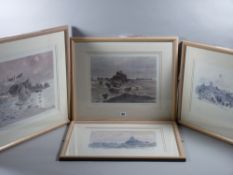 SIR KYFFIN WILLIAMS RA set of four coloured limited edition (261/750) prints - Anglesey scenes '