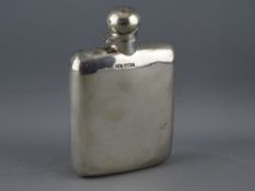 A GENT'S SILVER HIP FLASK, Sheffield 1907, 5.5 troy ozs, 14 cms long