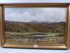 J S ELLIOT oil on canvas - Lake Elsi, Betws-y-Coed, with cattle on the bank, signed and dated