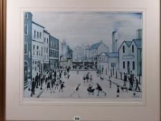 LAWRENCE STEPHEN LOWRY guild stamped print (edition of 850) - 'The Level Crossing, Burton-on-Trent',