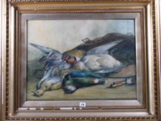 CHRIS MEADOWS (British 1863-1947) large watercolour - study of dead game, signed lower right, 44 x