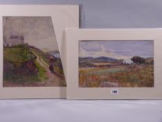 WARREN WILLIAMS ARCA watercolour painting incomplete, landscape scene with cottage awaiting