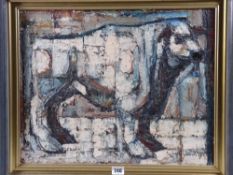 SELWYN JONES (Caernarfon) oil on board - study of a standing bull, signed and dated 1959 and with
