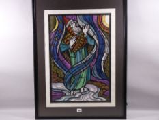 SELWYN MORRIS coloured print - 'Merlin', printed signature and date 1991, 60 x 42 cms