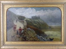 OIL ON CANVAS - Harlech castle, monogrammed 'E H' and dated 1868 verso, laid on new canvas, 34 x