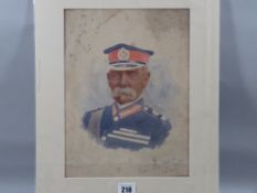 WARREN WILLIAMS ARCA watercolour sketch - General Lord Roberts in uniform, mounted but unframed,