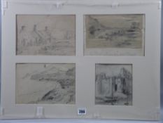 WARREN WILLIAMS ARCA four pencil preparatory sketches including one of Nefyn Bay, one of Cemaes