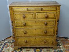 A WELSH OAK CHEST OF TWO SHORT OVER THREE LONG DRAWERS having three further secret drawers to the