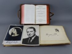 VINTAGE RADIO, SCREEN & VARIETY AUTOGRAPH BOOK with a leather bound Common Prayer pocket book,