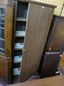 Pine? single door five shelf storage cupboard with brass knobs