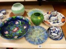 Royal Lancastrian vase, Bretby plate, Staffs teaware, Shelley vase and similar items