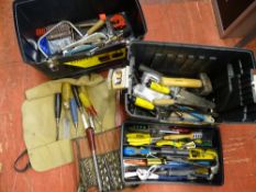 Stanley mobile work centre twin tool box with contents