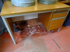 Modern two drawer light wood effect desk