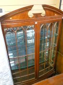 Excellent quality reproduction multi-shelf bow fronted glazed display cabinet