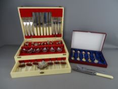Cased canteen of plated cutlery and a boxed quantity of teaspoons
