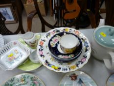 Parcel of assorted china including Gaudy Welsh, Copeland pedestal dish, Dresden etc