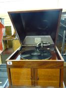 Well presented mahogany cased HMV gramophone record player