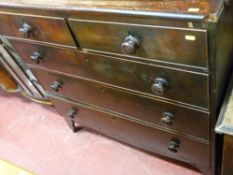 Mahogany chest of two short over three long drawers