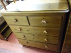 Pine chest of two short over three long drawers