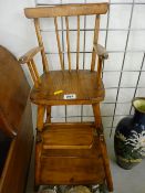 Doll's folding miniature highchair