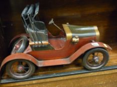 Excellent treen model of a car, approx 36 cms high