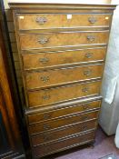 Reproduction walnut chest on chest