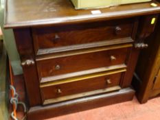 Reproduction mahogany three drawer chest