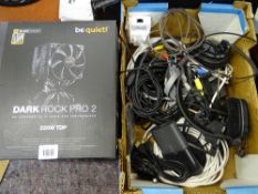 Silentwings Dark Rock Pro II electric fan and box of various electrical cable E/T