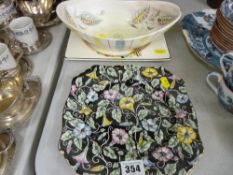Bourne Denby Glyn College bowl, a Biarritz side plate and a Royal Winton chintz cakeplate