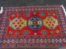 Vintage style woven woollen rug